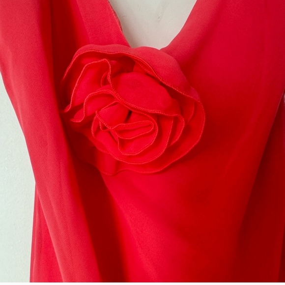 NWT Gianni Bini Pink Rose / Rosette Mini Chiffon Dress Size 8 - Picture 2 of 3